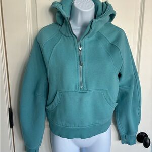 Lululemon turquoise blue half zip oversized Scuba hoodie sweatshirt XS